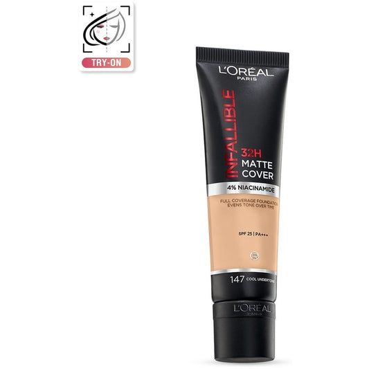 LOreal Paris Infallible 32H Matte Cover Liquid Foundation 30ml - Cool Undertone 147