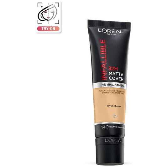 LOreal Paris Infallible 32H Matte Cover Liquid Foundation 30ml - Neutral Undertone 140