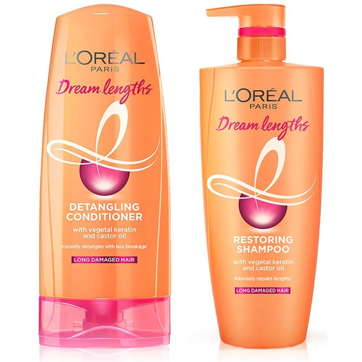 LOreal Paris Dream Length Restoring Shampoo 1L & Detangling Conditioner 180ml