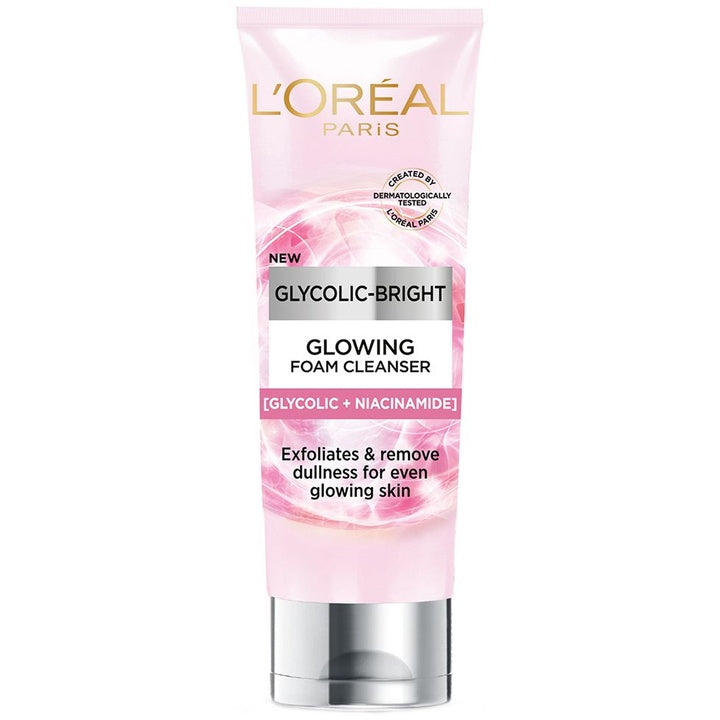 LOreal Paris Glycolic Bright Daily Foaming Face Cleanser for Glowing Skin - 50ml