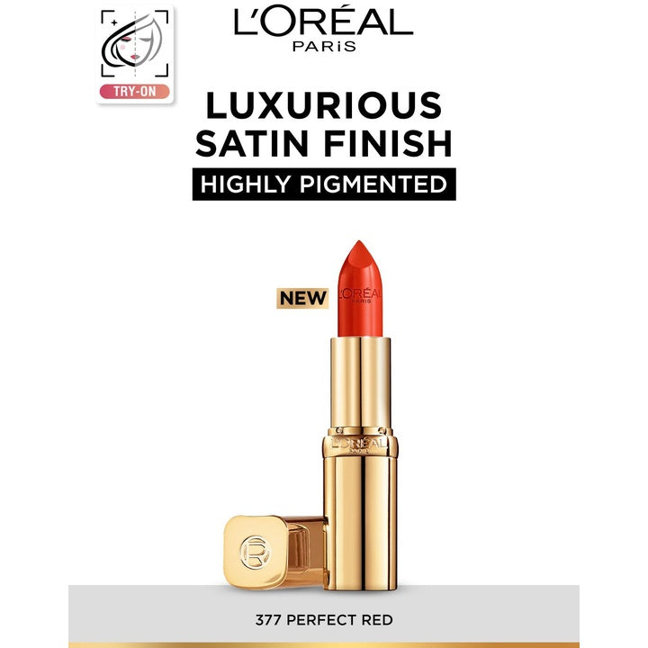 LOreal Paris Color Riche Satin Lipstick- 377 Perfect Red