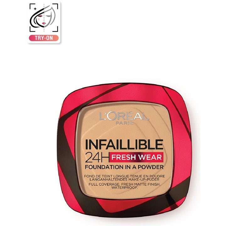 LOreal Paris Infallible 24H Fresh Wear Waterproof Powder Foundation 9 g - Golden Sand 200