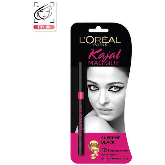 LOreal Paris Waterproof Smudge-Proof Kajal Magique - Supreme Black, 0.35g