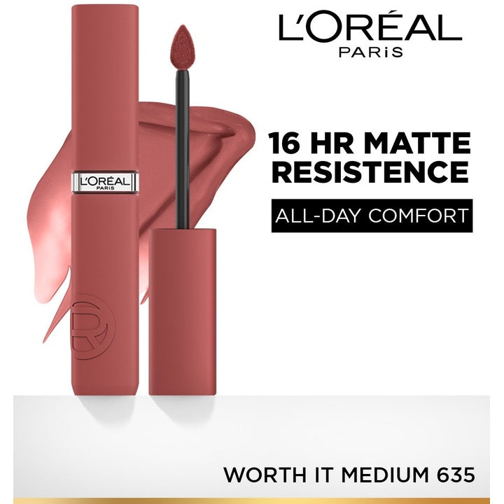 LOreal Paris Infallible Matte Resistance Liquid Lipstick 5ml - Worth It Medium 635