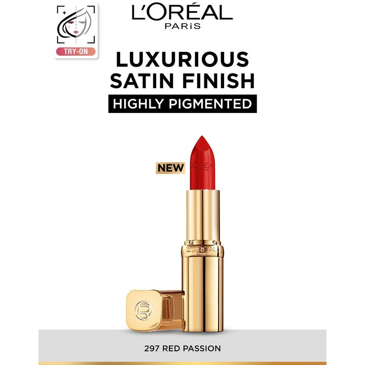 LOreal Paris Color Riche Smudge-Proof Satin Lipstick - Red Passion 297