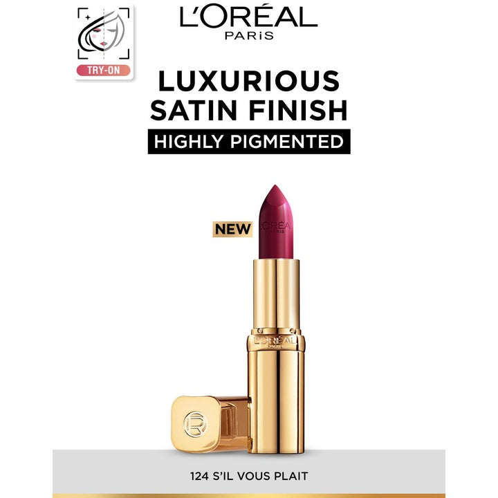 LOreal Paris Color Riche Smudge-Proof Satin Lipstick - S'il Vous Plait 124
