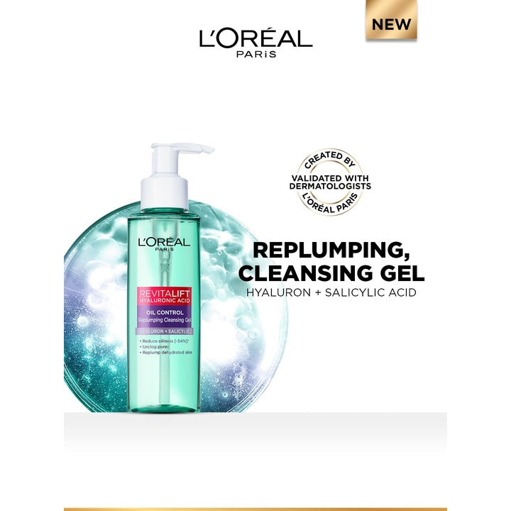 LOreal Paris Revitalift Hyaluronic Acid Oil Control Replumping Cleansing Gel - 120 ml