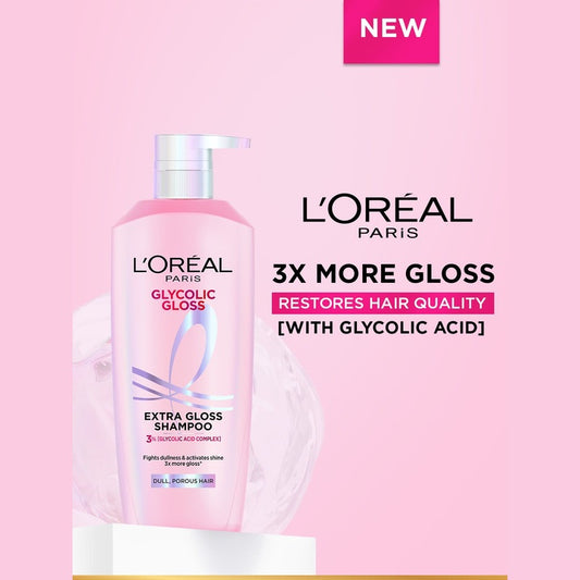 LOreal Paris Glycolic Gloss Shampoo with Glycolic Acid for Dull & Porous Hair - 1 L