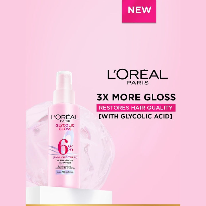 LOreal Paris Glycolic Gloss Acidifier Spray with Glycolic Acid for Lasting Shine - 100ml