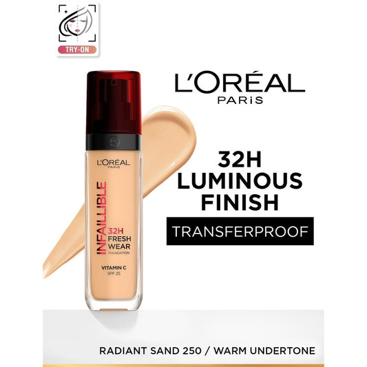 LOreal Paris Infallible 32H Fresh Wear Foundation 30 ml - Radiant Sand 250