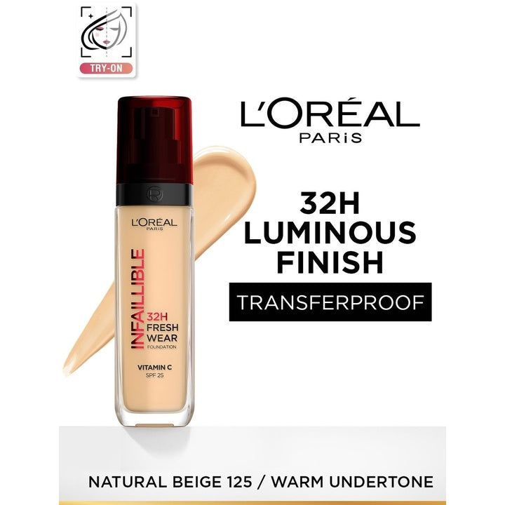 LOreal Paris Infallible 32H Fresh Wear Foundation 30ml - Natural Beige 125
