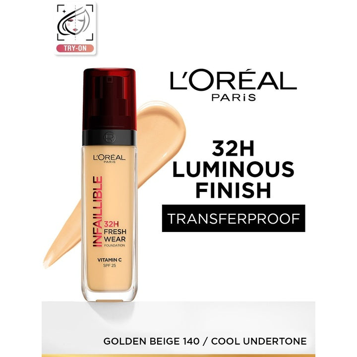 LOreal Paris Infallible 32H Fresh Wear Foundation 30 ml - Golden Beige 140