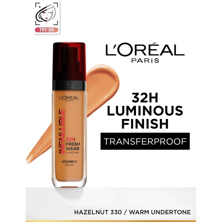 LOreal Paris Infallible 32H Fresh Wear Foundation 30 ml - Hazelnut 330