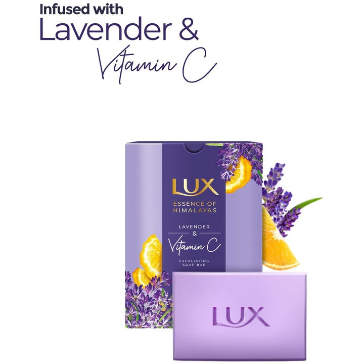 LUX Essence of Himalayas Set of 5 Lavender & Vitamin C Exfoliating Soap Bar - 125g each