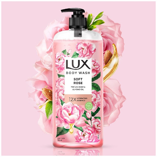 LUX Soft Rose Bodywash with French Rose & Almond Oil - 750 ml