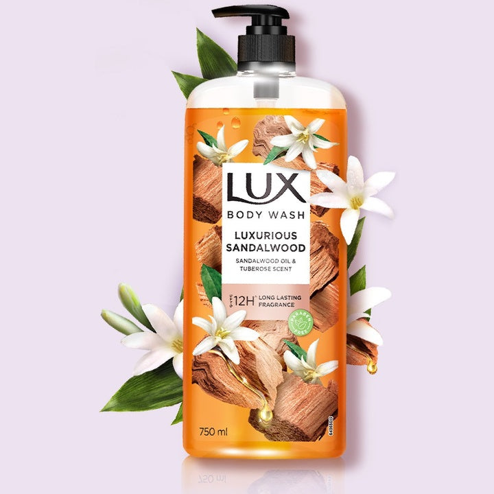 LUX Luxurious Sandalwood with Sandalwood Oil & Tuberose Scent - 750 ml