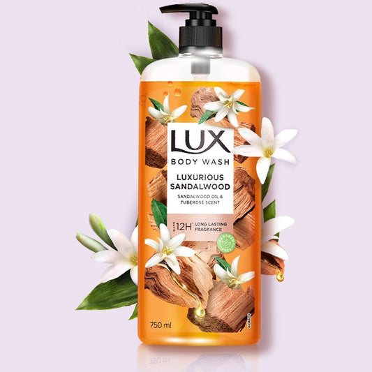 LUX Luxurious Sandalwood with Sandalwood Oil & Tuberose Scent - 750 ml