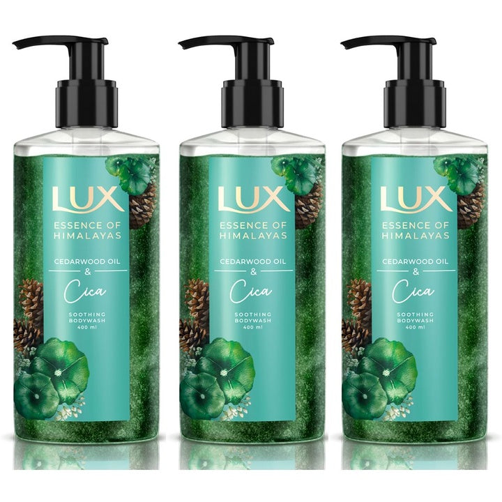 LUX Set of 3 Essence of Himalayas Cedarwood Oil & Cica Soothing Body Wash - 400 ml each