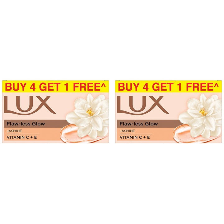LUX Set of 10 Flaw-Less Glow Jasmine Soap with Vitamin C & E - 150 g Each