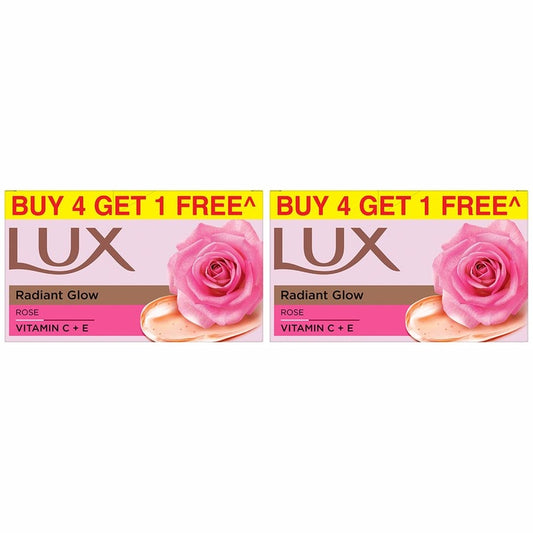 LUX Set of 5 Even Toned Glow Rose Soap with Vitamin C & E - 150 g Each