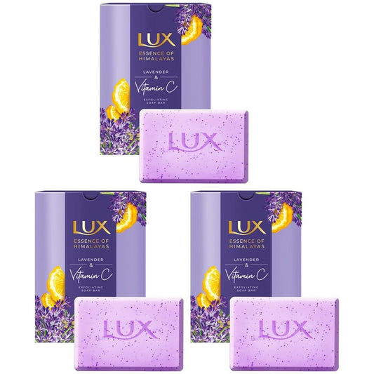 LUX Essence of Himalayas Set of 15 Lavender & Vitamin C Exfoliating Soap Bar - 125g each