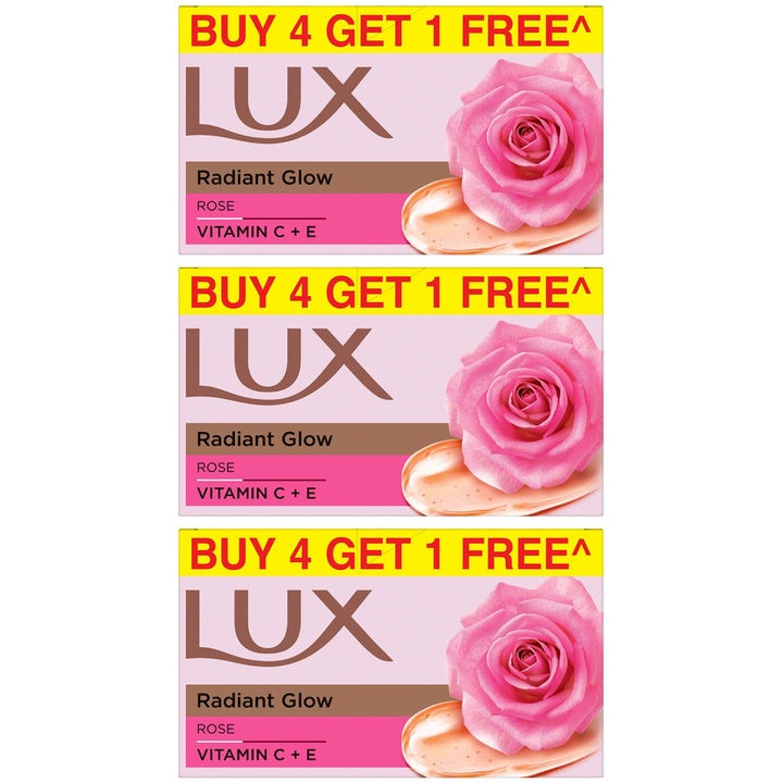 LUX Set of 15 Radiant Glow Rose Soap with Vitamin C & E - 150 g each