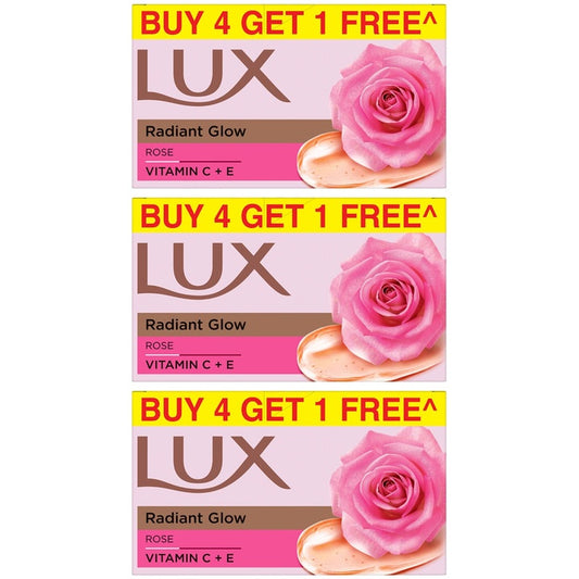 LUX Set of 15 Radiant Glow Rose Soap with Vitamin C & E - 150 g each