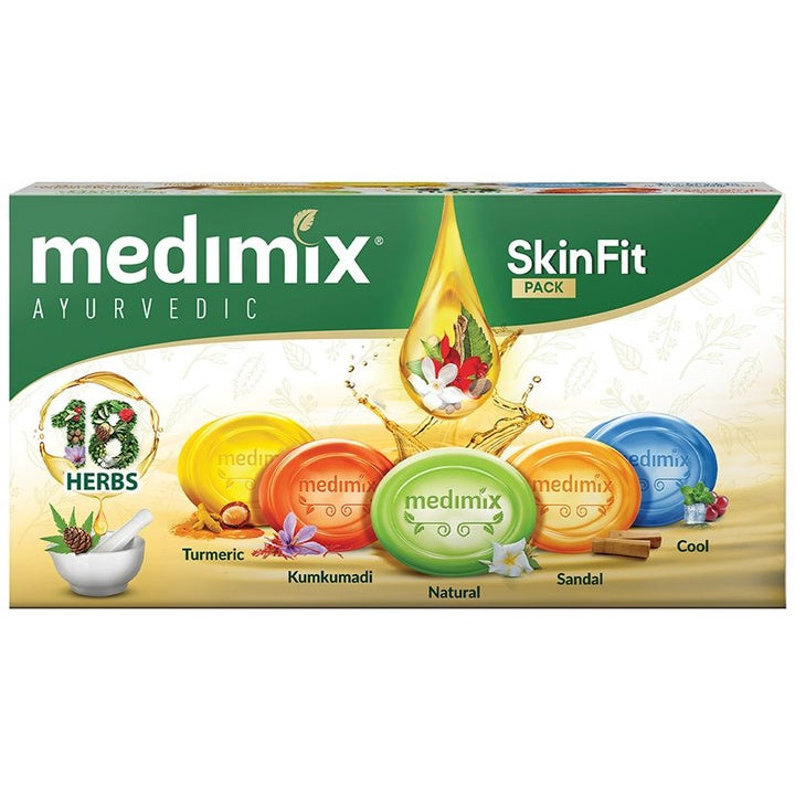 medimix AYURVEDIC 5-Pcs Skin Fit Assorted Soap Pack - 125 g each