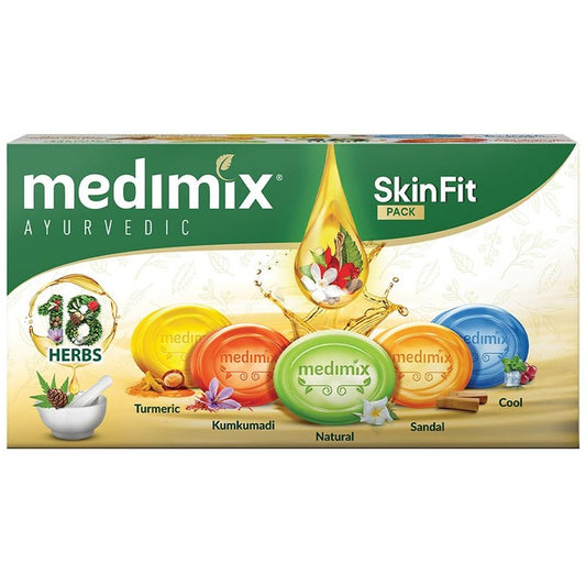 medimix AYURVEDIC 5-Pcs Skin Fit Assorted Soap Pack - 125 g each