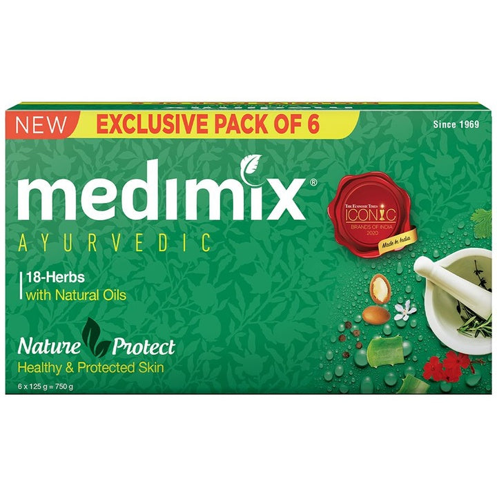 medimix AYURVEDIC Set of 6 Classic 18-Herbs Soap - 125 g each