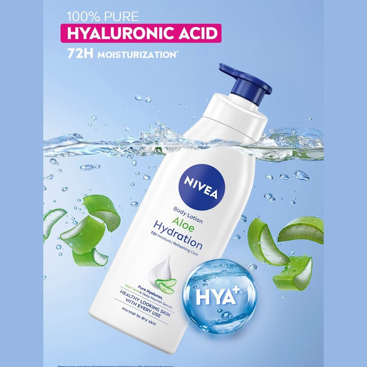 Nivea Aloe Hydration Body Lotion with Hyaluron & Aloe Extract for 72h Moisturization 600ml