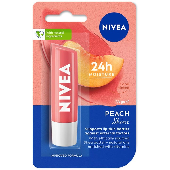 Nivea Caring Lip Balm - Peach Shine 4.8g