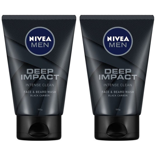 Nivea Men Pack Of 2 Deep Impact Face Wash - 100gm Each