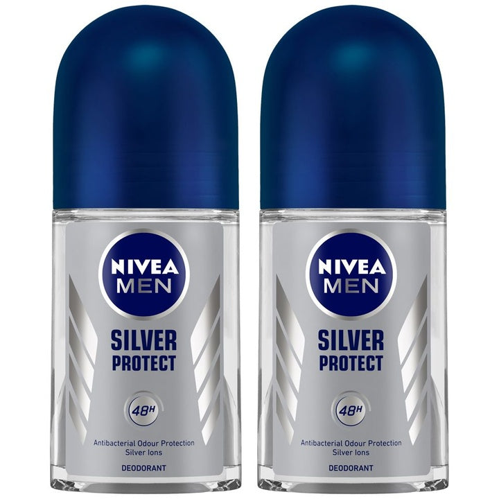Nivea Men Set of 2 Silver Protect Roll-On Deodorant - 50 ml Each