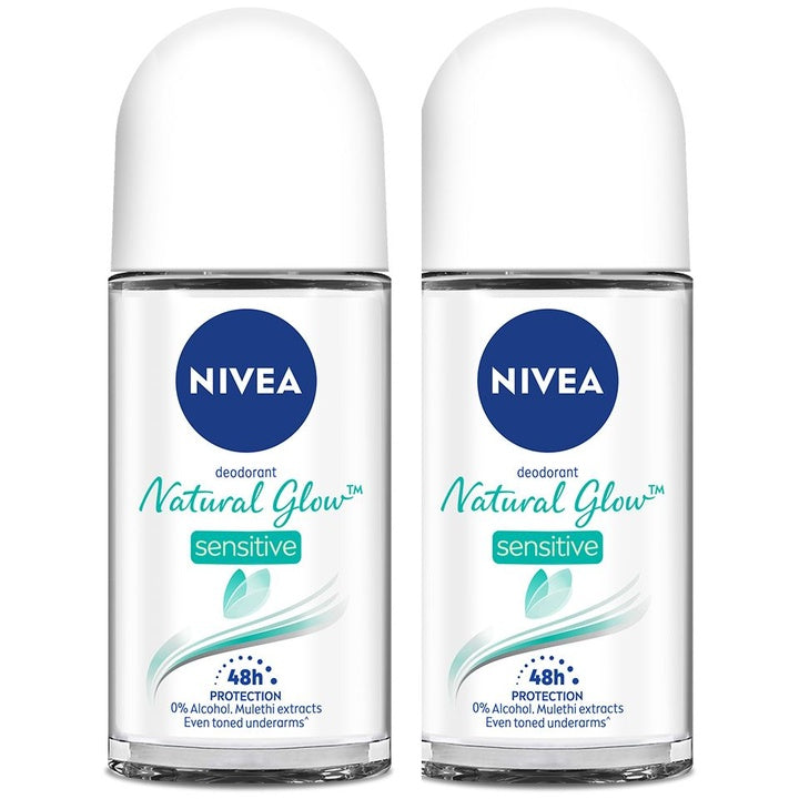 Nivea Women Set of 2 Natural Glow Sensitive Deo Roll-On - 50g