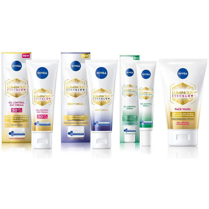 Nivea Luminous Even Glow Combo - Day+Night Cream 40 ml each + Serum 40ml + Face Wash 100ml