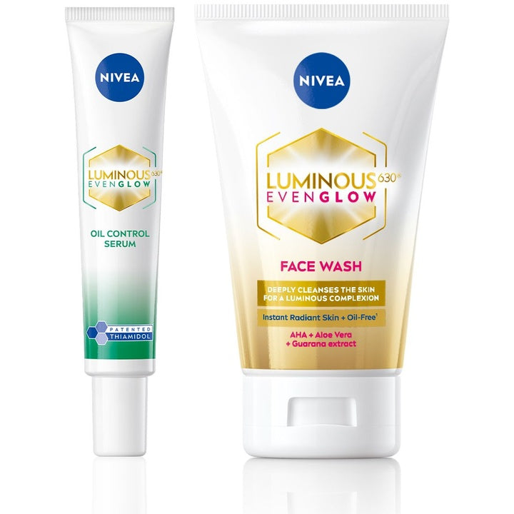 Nivea Set of Luminous Even Glow Oil Free Face Wash 100ml & Oil Control Serum 40ml