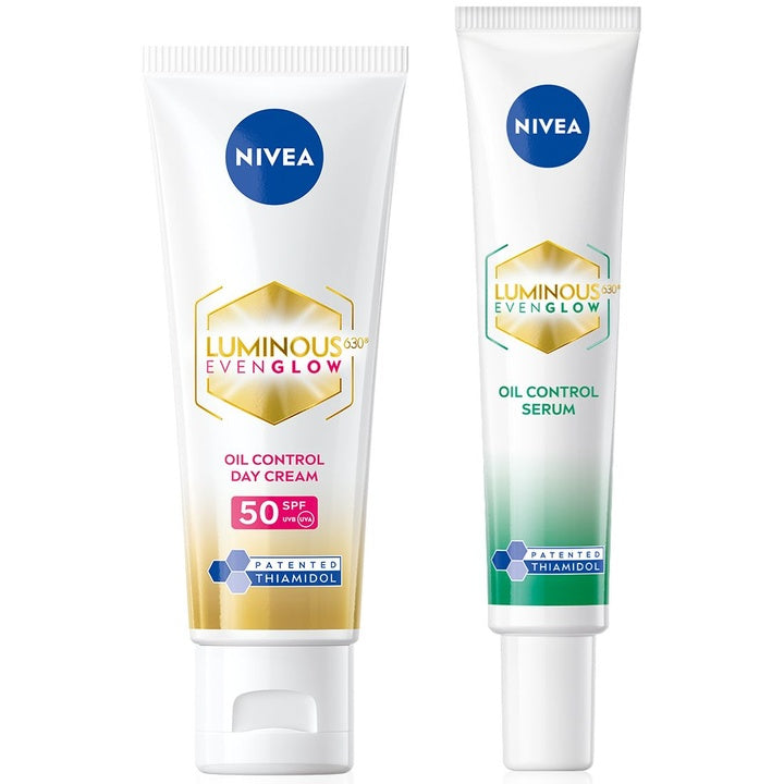 Nivea Set of Luminous Even Glow Oil Control SPF50 Day Cream 40ml & Serum 40ml