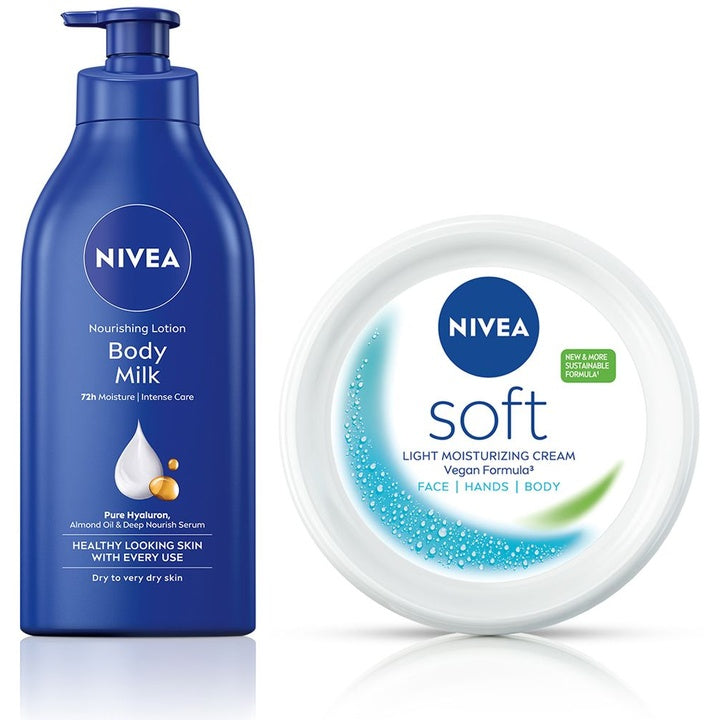 Nivea Set of Body Milk 600ml & Soft Light Moisturizing Cream 300ml