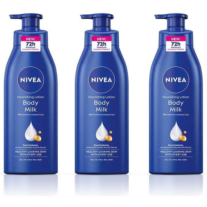 Nivea Set of 3 Nourishing Body Milk for Very Dry Skin with Almond Oil & Vit-E - 400ml each