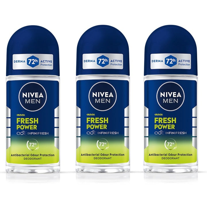 Nivea Men Set of 3 Fresh Power Roll-On - 50 ml each