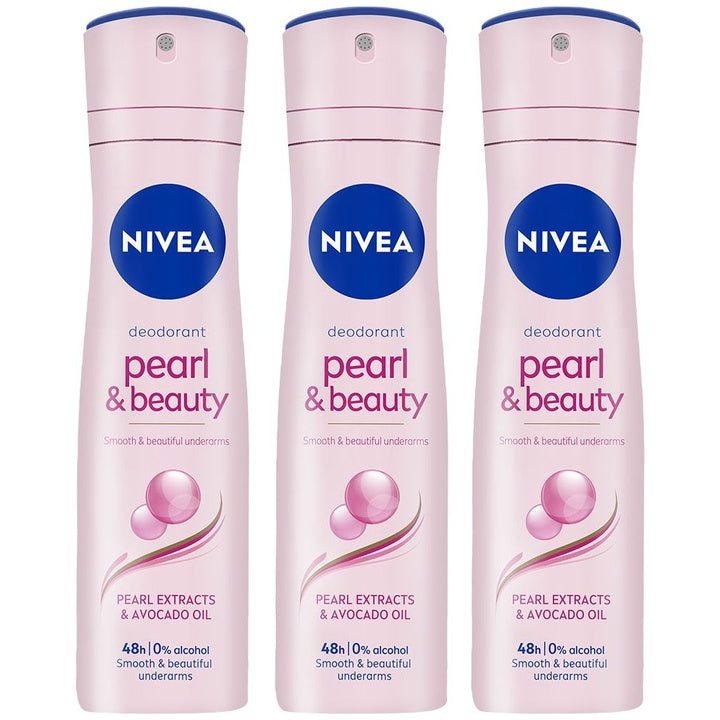Nivea Women Set of 3 Pearl & Beauty 0% Alcohol Deodorants - 150 ml each