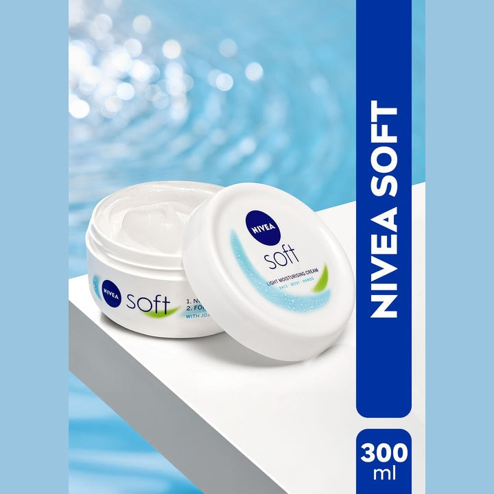 Nivea Soft Light Moisturizing Cream with Vit-E & Jojoba Oil for 24Hr Moisturization 300ml
