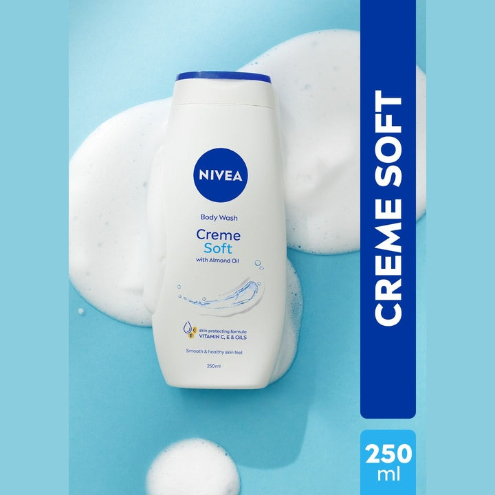 Nivea Creme Soft Shower Cream Soft Naturally Clean & Healthy Skin Natural Almond Oil 250ml