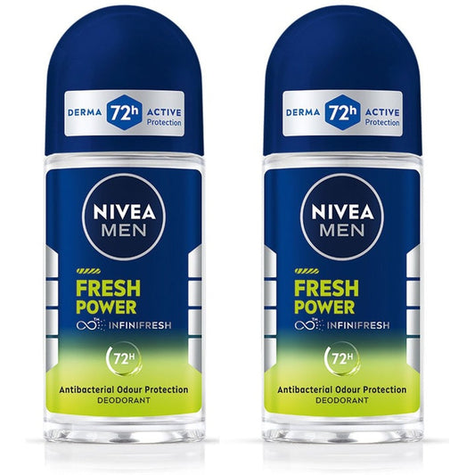 Nivea Men Set of 2 Fresh Power Roll-On - 50 ml each