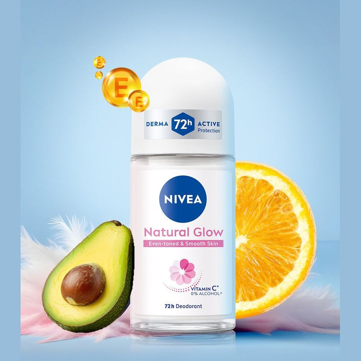 NIVEA Women Natural Glow Smooth Skin 48h Protection Deodorant Roll On - 50 ml