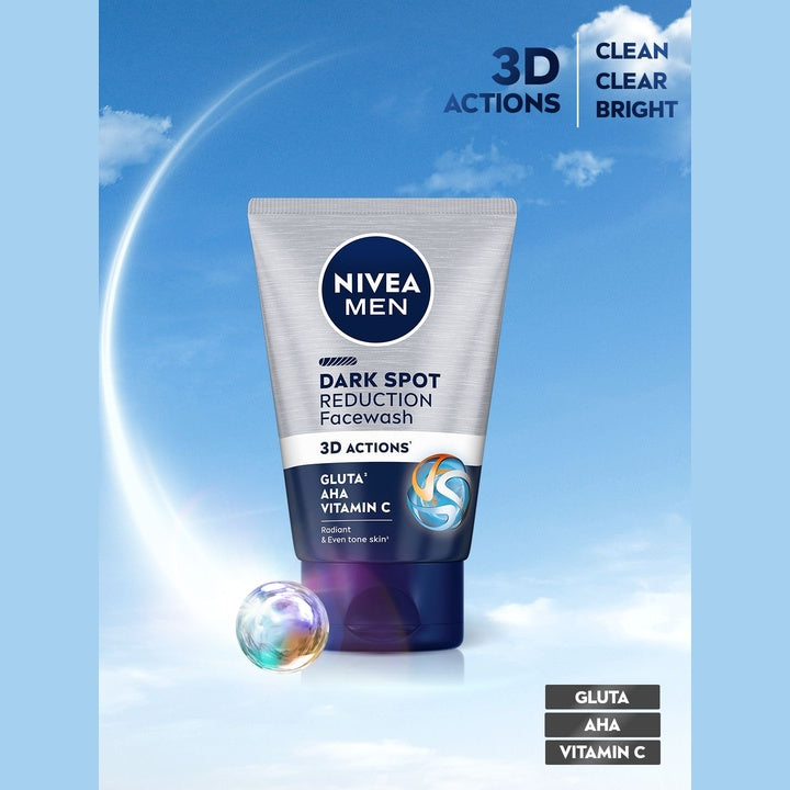 Nivea Men Dark Spot Reduction Face Wash with 10X Whitening Effect - 100 g