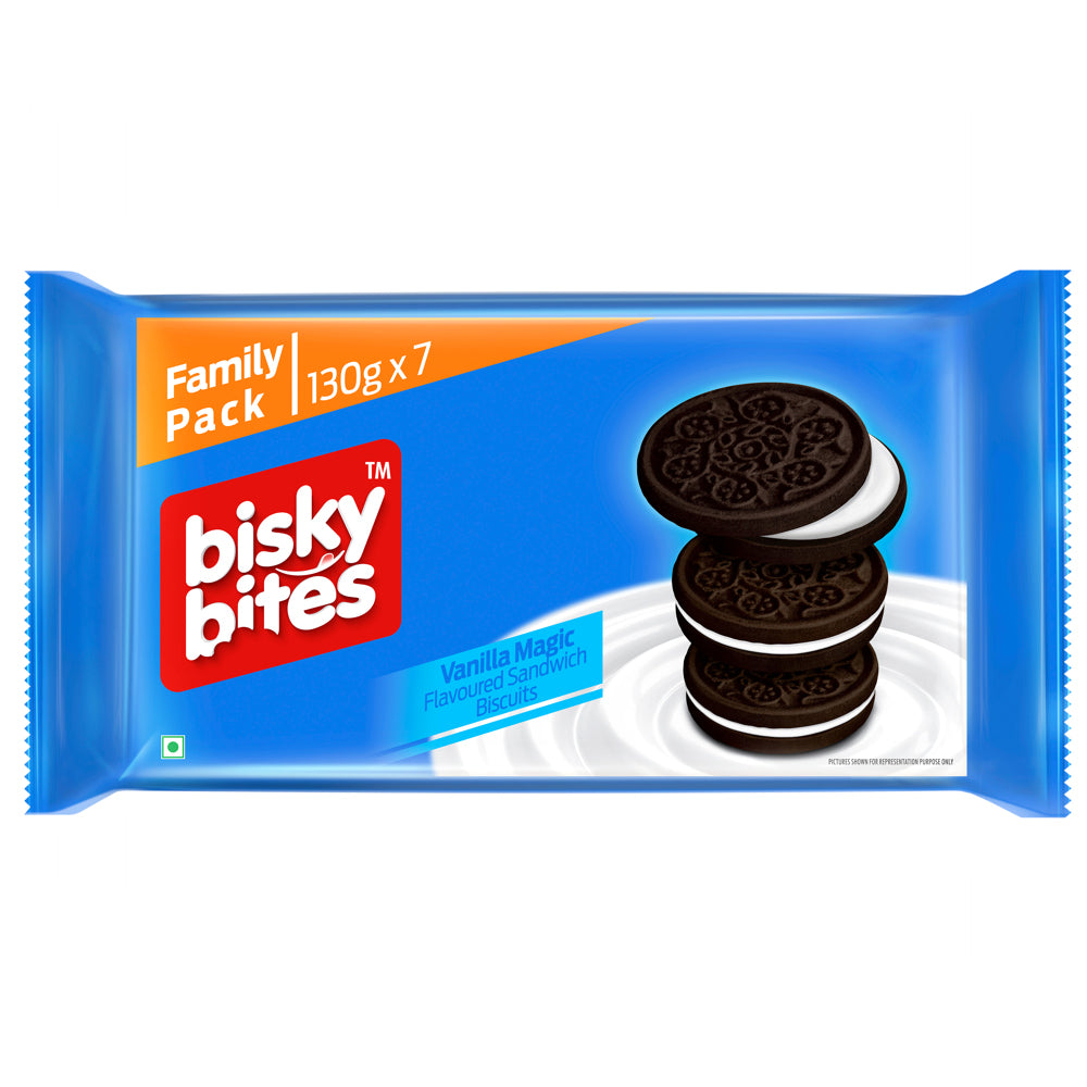Bisky Bites Vanilla Magic Sandwich Biscuits - 910 g