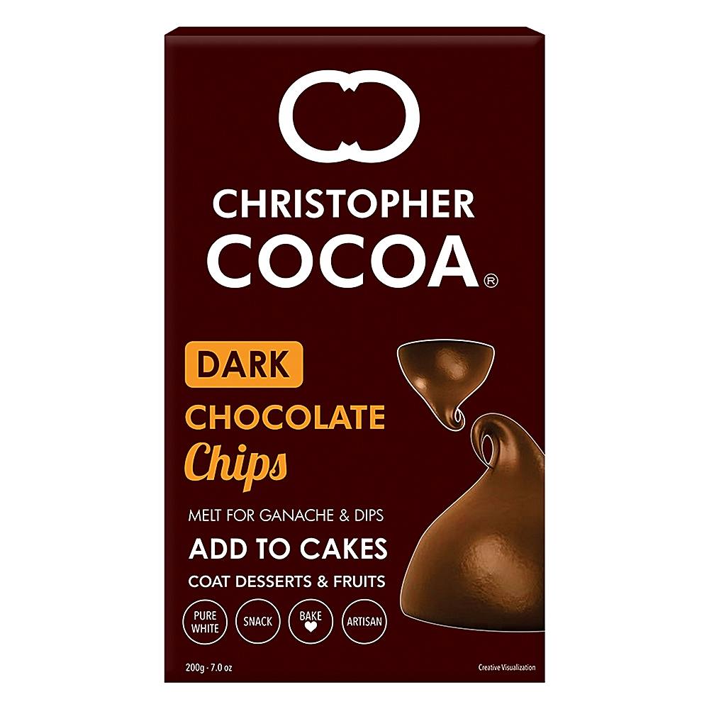 Christopher Cocoa Dark Chocolate Chips - 200 g
