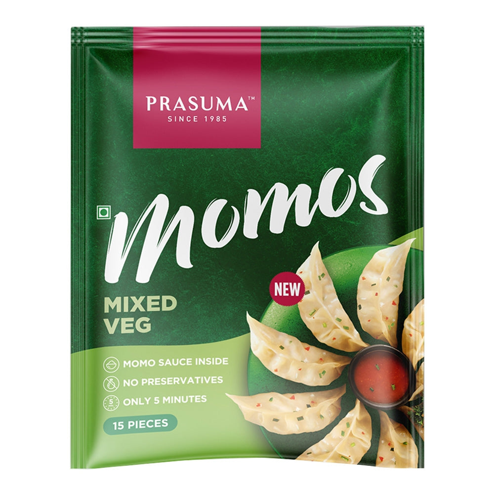Prasuma Mixed Veg Frozen Momos - 15 U